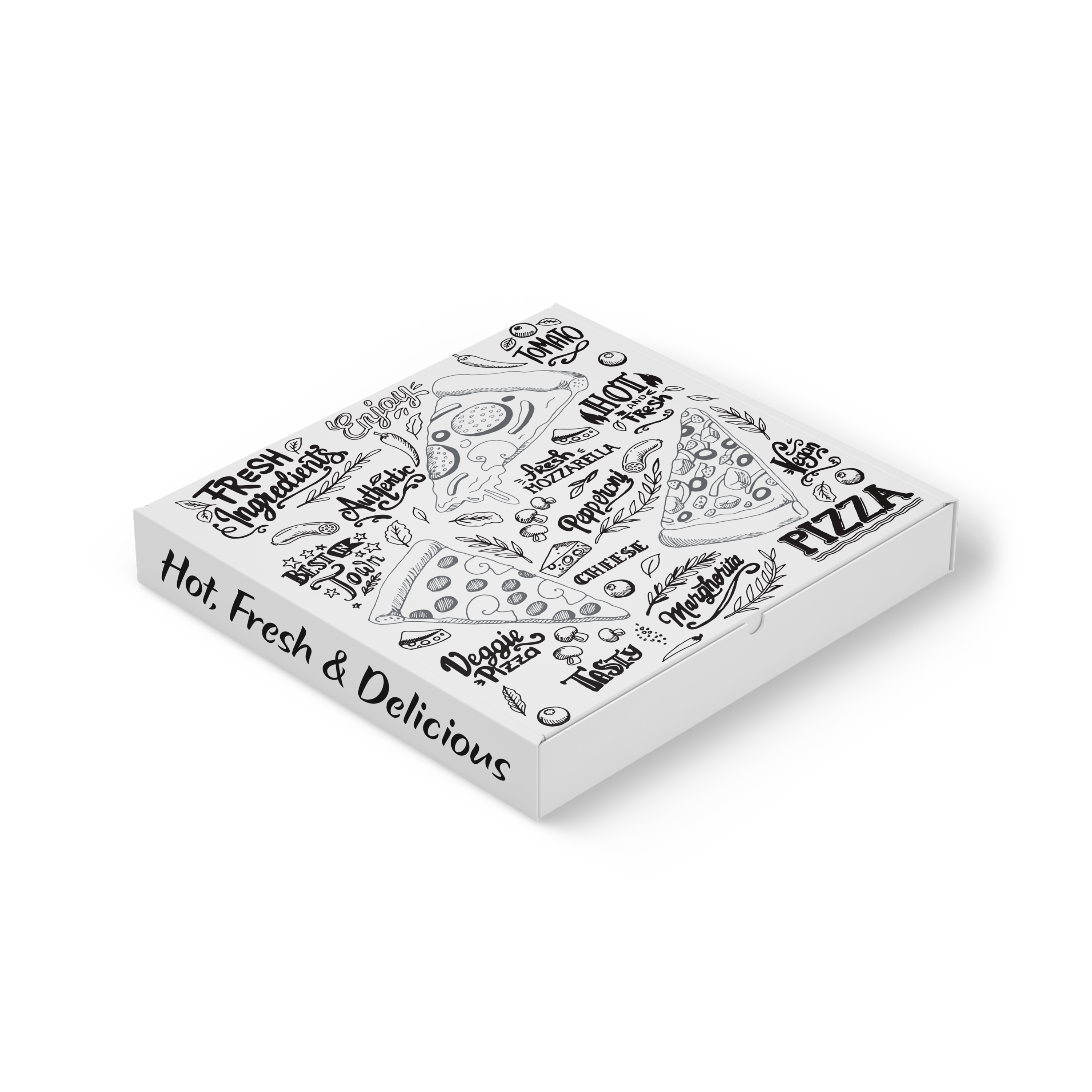 Trend Pizza Slice Text 12" SF White - 100/Bundle