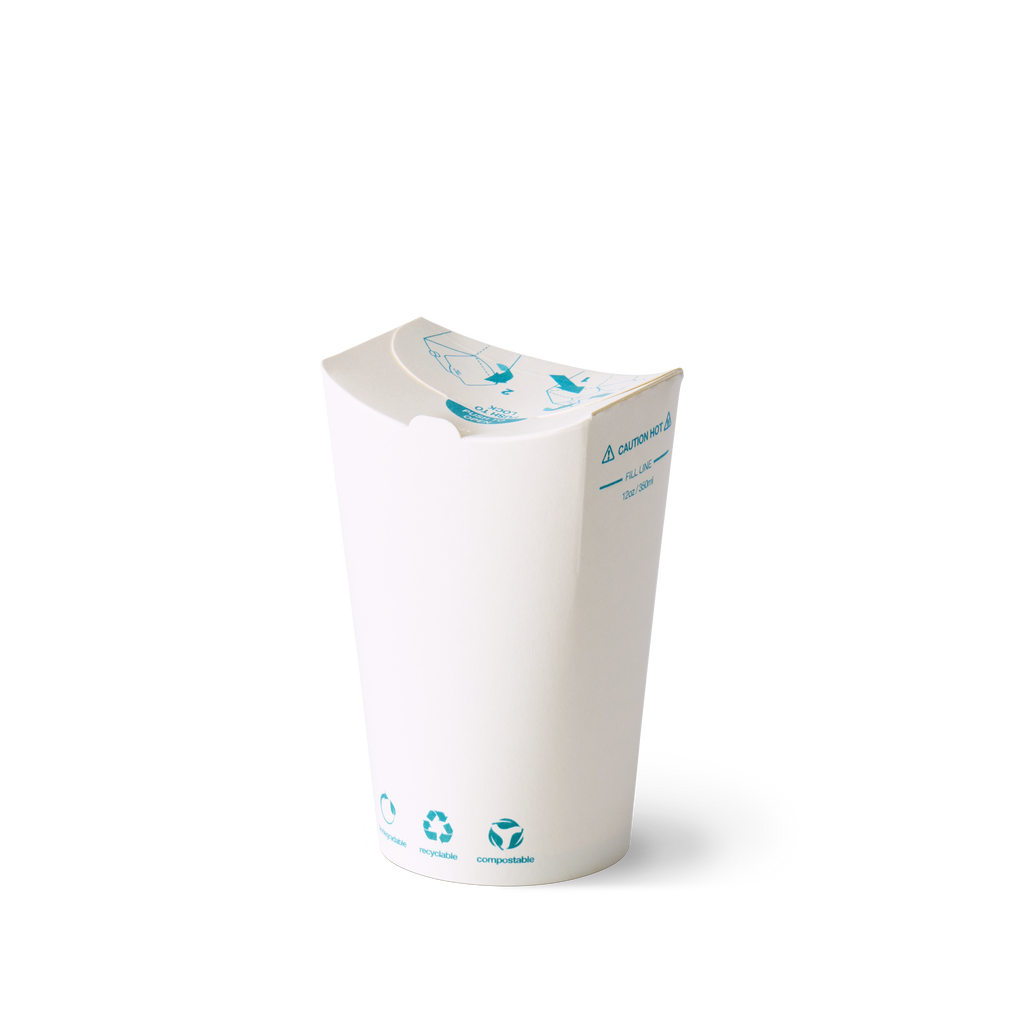 12oz White Kraft The Good Cup - 1000/Ctn